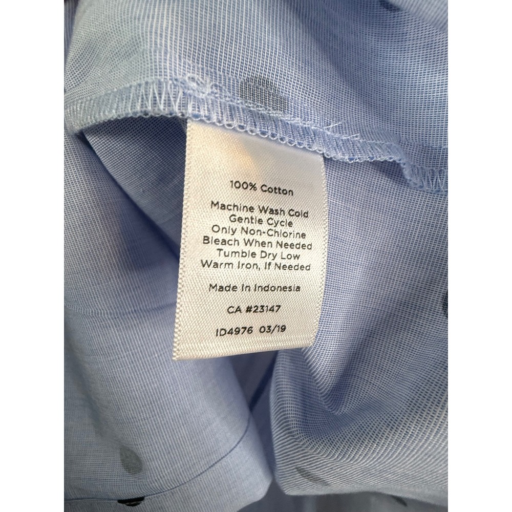 Talbots Button Down Top Womens 2X Blue Polka Dot Long Sleeve Cotton - Picture 5 of 7